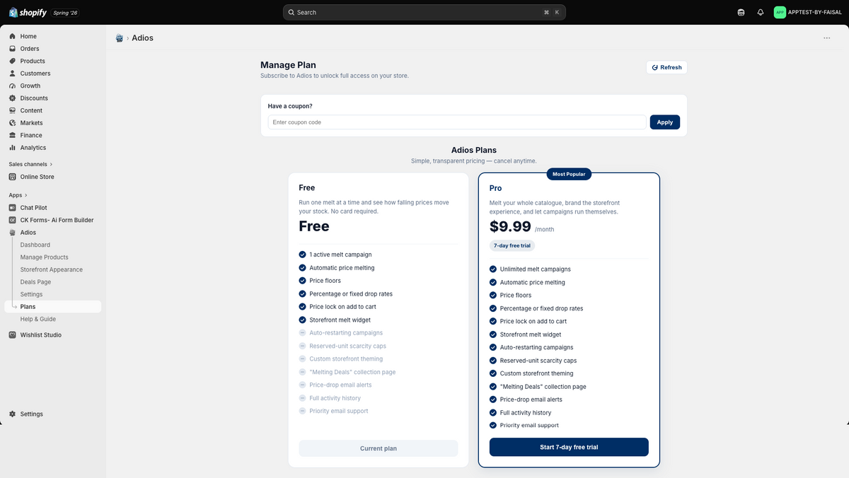 Pricing Plans