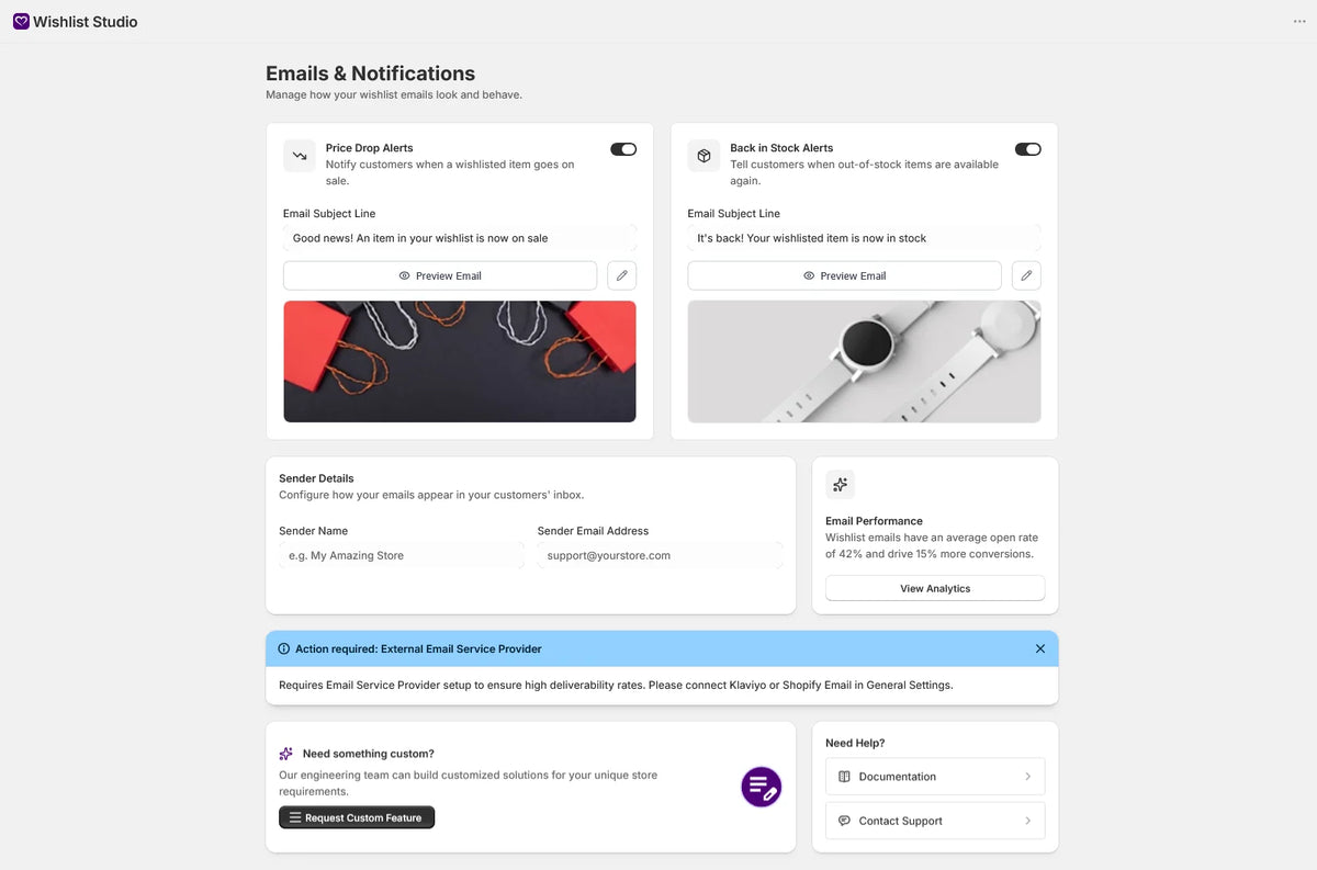 Emails & Notifications